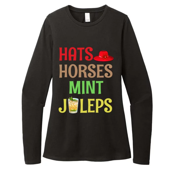 Hats Horses Mint Juleps Gift Funny Horse Racing Funny Gift Womens CVC Long Sleeve Shirt