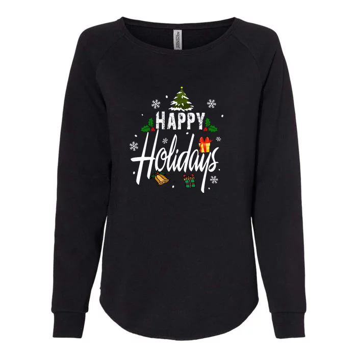 Happy Holidays | Merry Christmas Womens California Wash Sweatshirt