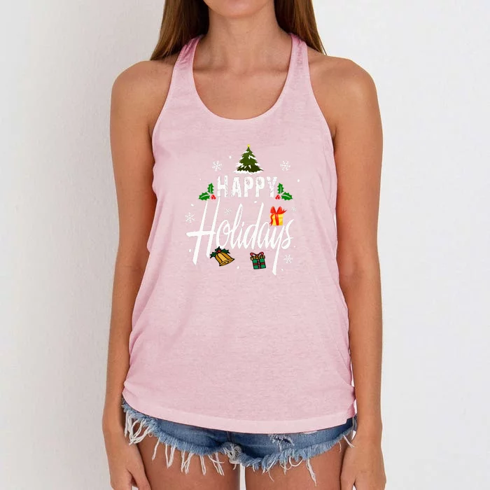 Happy Holidays | Merry Christmas Women's Knotted Racerback Tank