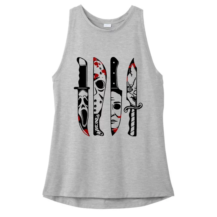 Halloween Horror Movie Characters Ladies Tri-Blend Wicking Tank