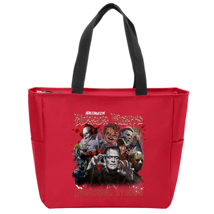 Halloween Horror Nights Universal Horror Characters Halloween Myers Zip Tote Bag