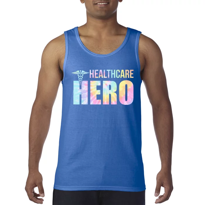 Healthcare Hero Nurse Doctor Frontline Essential Wor Tie Dye Tank Top