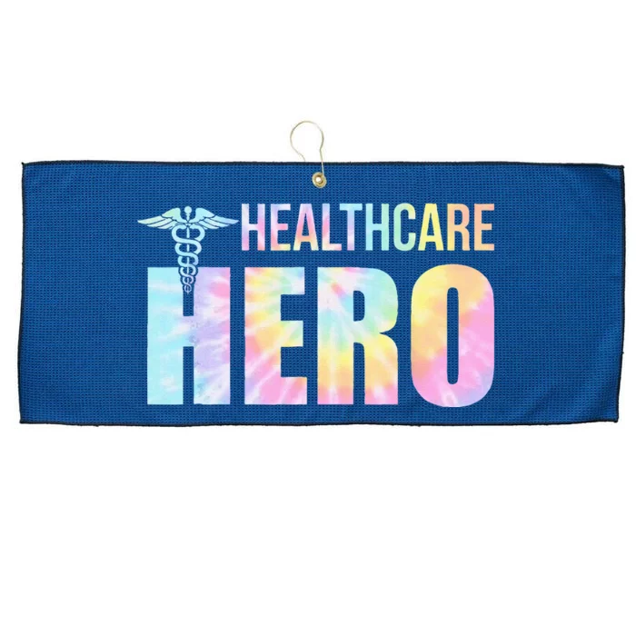 Healthcare Hero Nurse Doctor Frontline Essential Wor Tie Dye Large Microfiber Waffle Golf Towel