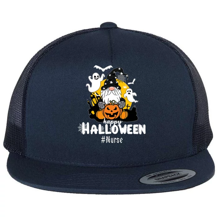 Happy Halloween Nurse Gnomes Ghosts Nurse Gift Flat Bill Trucker Hat