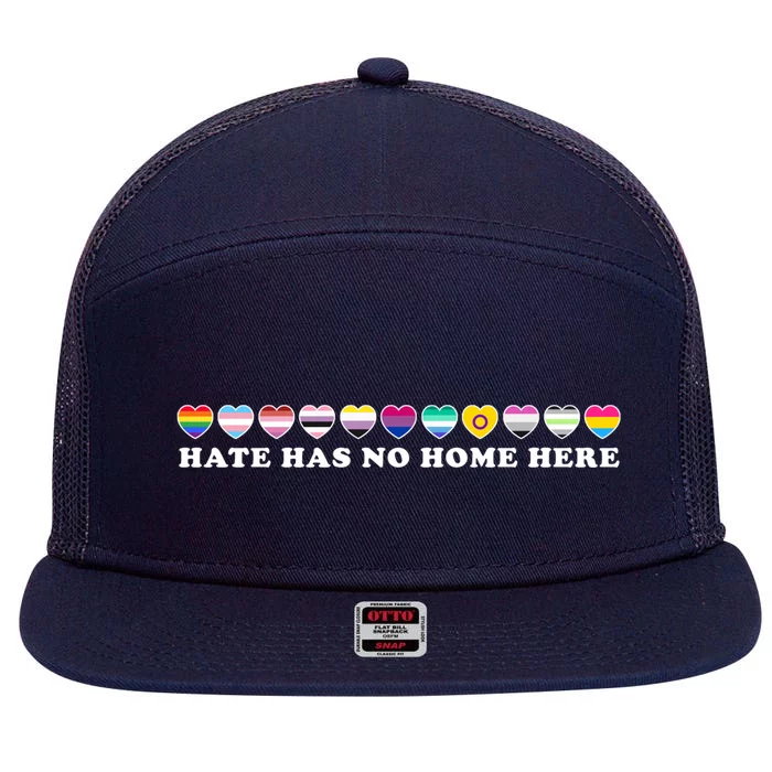 Hate Has No Home Here Feminist Gift 7 Panel Mesh Trucker Snapback Hat