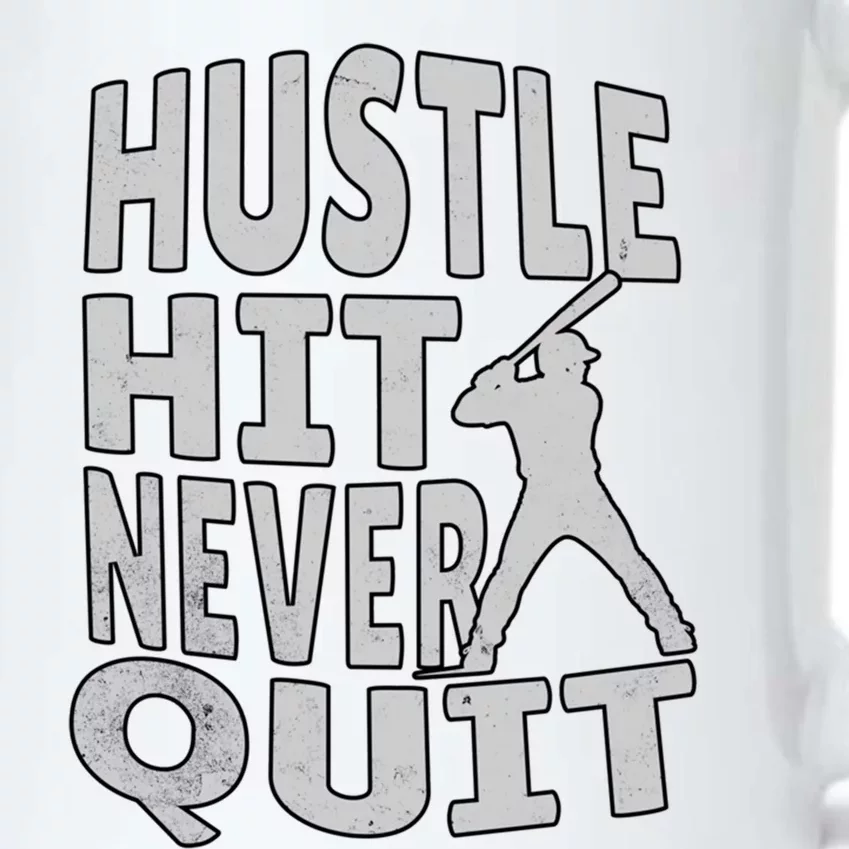 Hustle Hit Never Quit For Baseball And Softball Great Gift Black Color Changing Mug