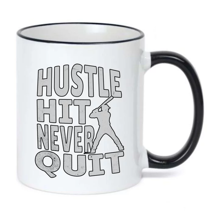 Hustle Hit Never Quit For Baseball And Softball Great Gift Black Color Changing Mug