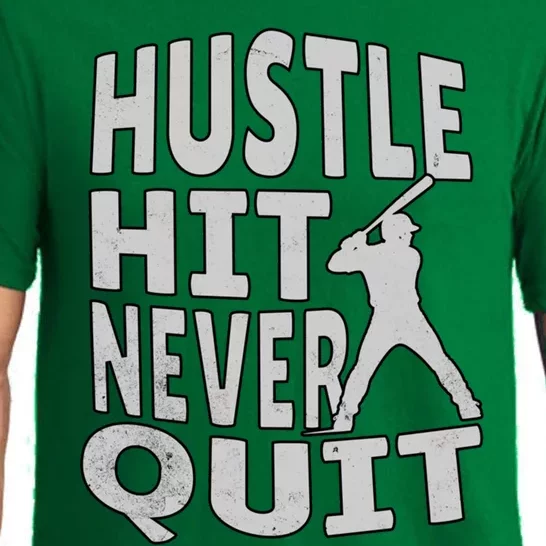 Hustle Hit Never Quit For Baseball And Softball Great Gift Pajama Set