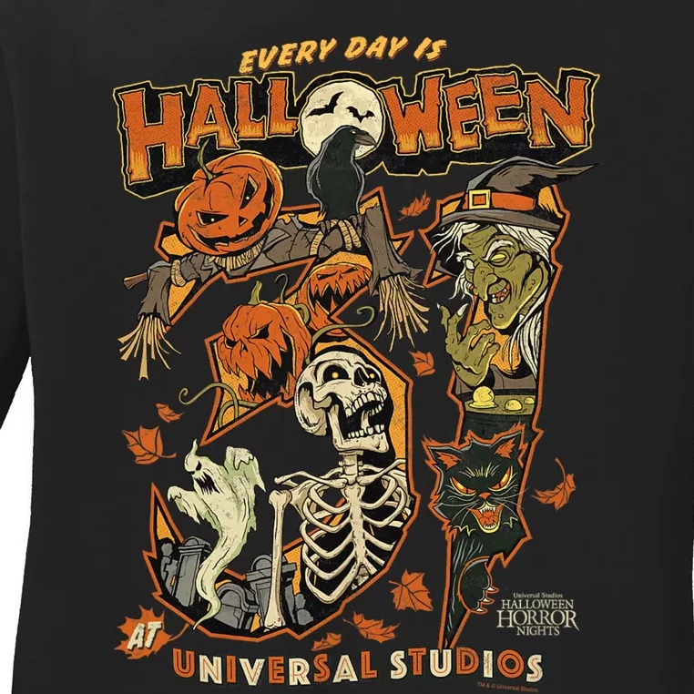 Halloween Horror Nights Hhn Every Day Is Halloween Ladies Long Sleeve Shirt