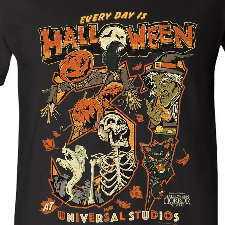 Halloween Horror Nights HHN Every Day Is Halloween Premium V-Neck T-Shirt