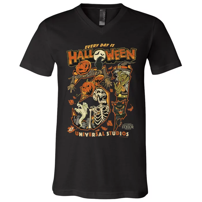 Halloween Horror Nights HHN Every Day Is Halloween Premium V-Neck T-Shirt