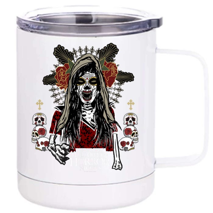 Halloween Horror Nights Day Of The Dead Dia De Los Muertos Front & Back 12oz Stainless Steel Tumbler Cup