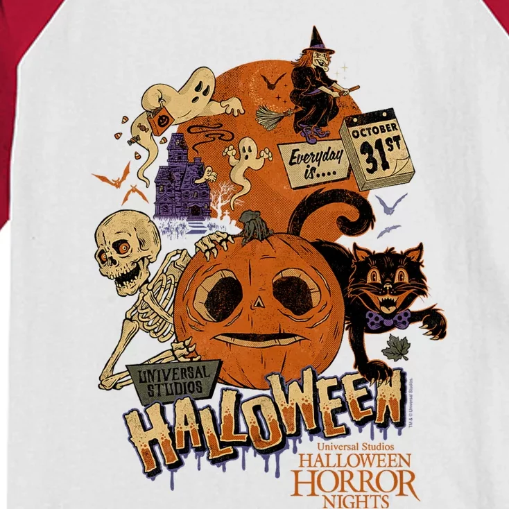 Halloween Horror Nights Lil Boo Pumpkin Kids Colorblock Raglan Jersey