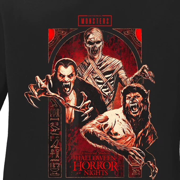 Halloween Horror Nights HHN Universal Monsters Ladies Long Sleeve Shirt