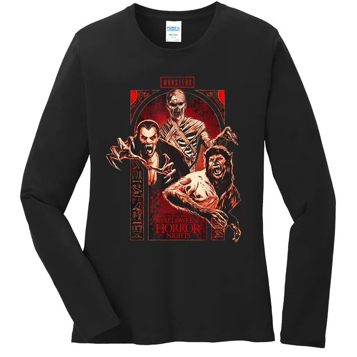 Halloween Horror Nights HHN Universal Monsters Ladies Long Sleeve Shirt