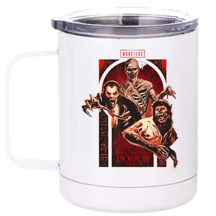 Halloween Horror Nights HHN Universal Monsters Front & Back 12oz Stainless Steel Tumbler Cup