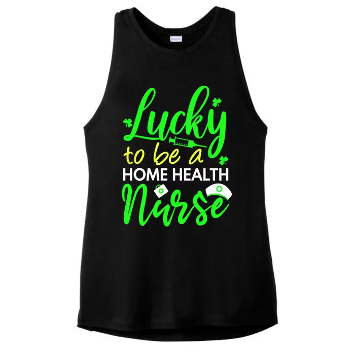 Home Health Nurse St Patrick's Day Home Nursing Care Gift Ladies Tri-Blend Wicking Tank