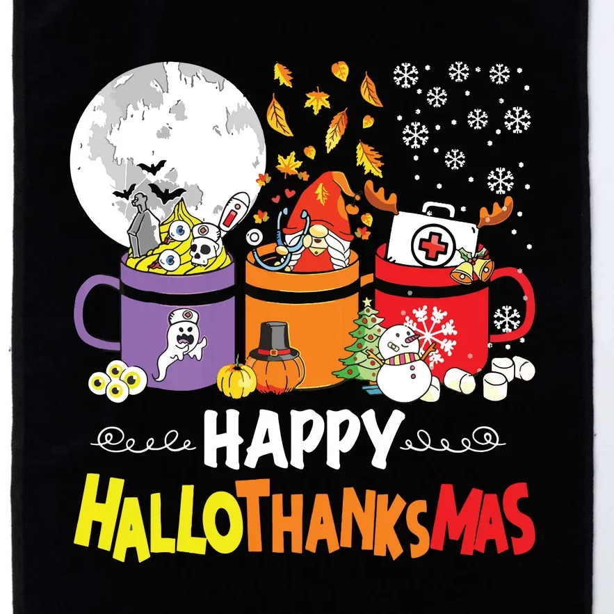 Happy Hallothanksmas Nurse Coffee Funny Halloween Nurse Platinum Collection Golf Towel