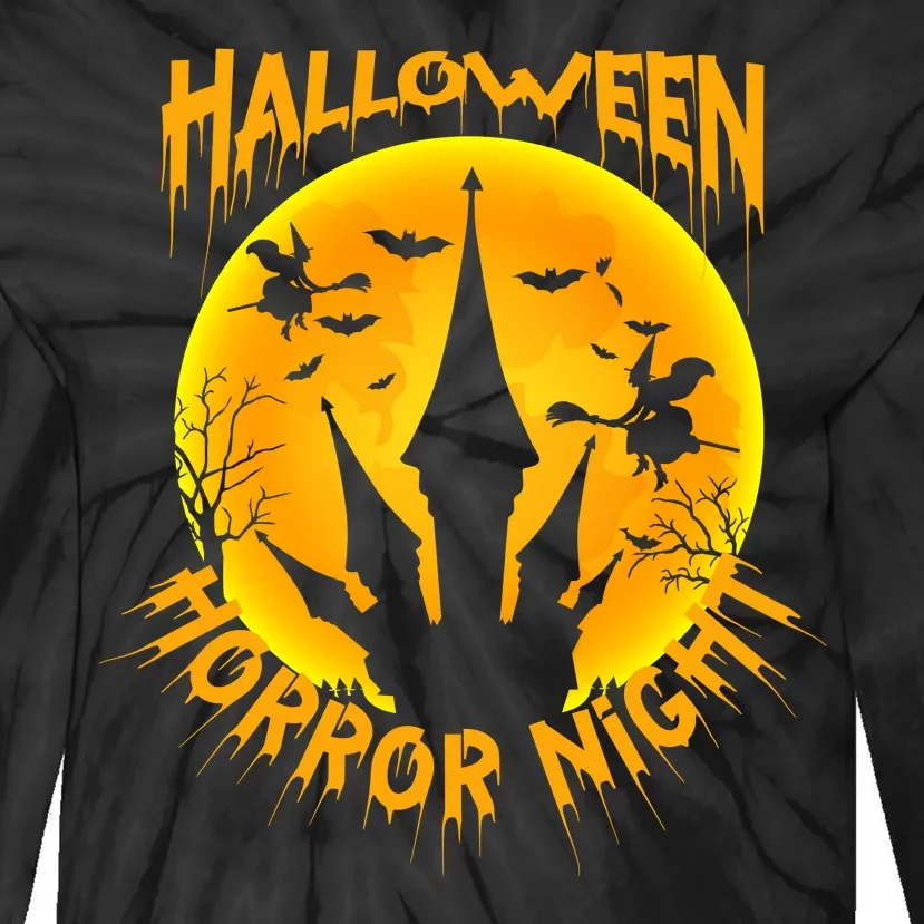 Halloween Horror Night Tie-Dye Long Sleeve Shirt