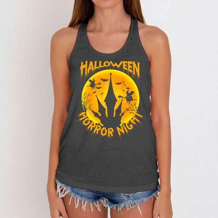 Halloween Horror Night Women's Knotted Racerback Tank