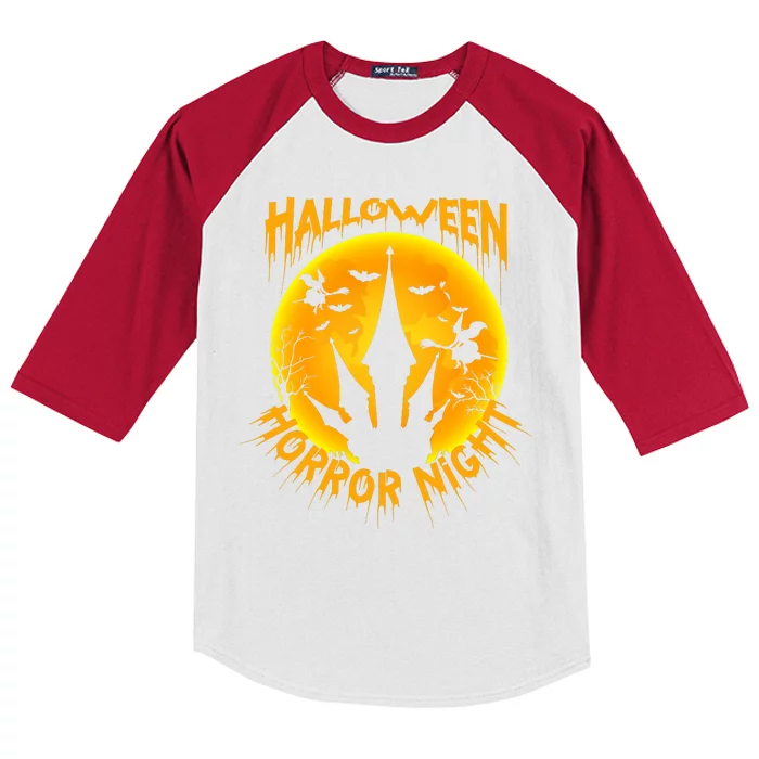 Halloween Horror Night Kids Colorblock Raglan Jersey