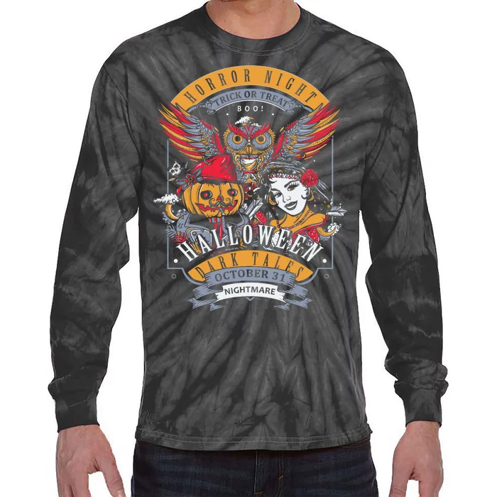 Halloween Horror Night Tie-Dye Long Sleeve Shirt