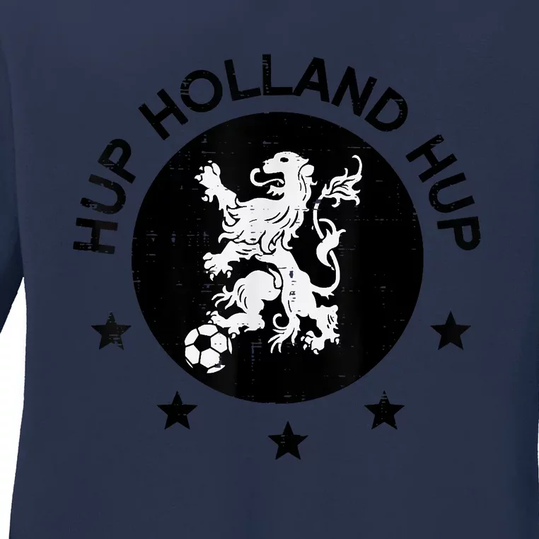 Hup Holland Netherlands Orange Soccer Ladies Long Sleeve Shirt