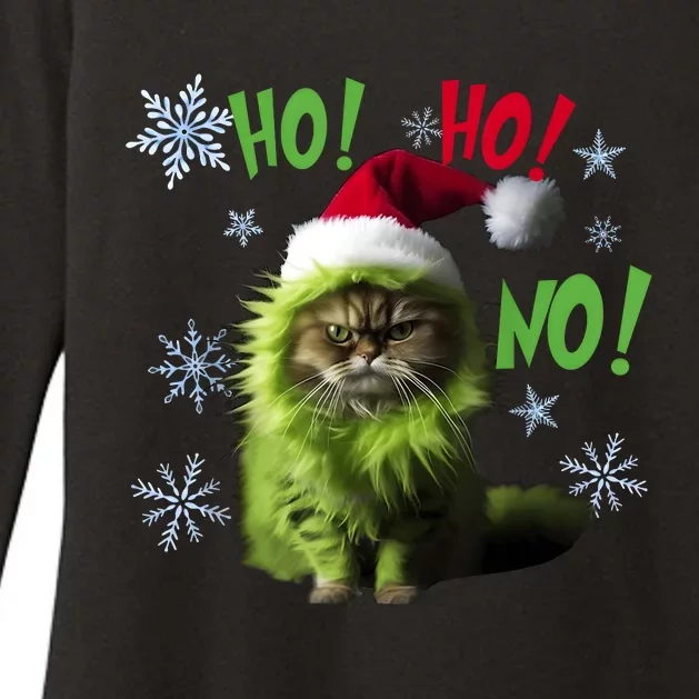 Ho Ho No Funny Bad Cat Christmas Womens CVC Long Sleeve Shirt