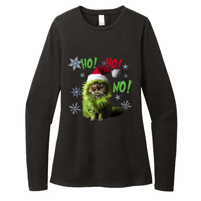 Ho Ho No Funny Bad Cat Christmas Womens CVC Long Sleeve Shirt