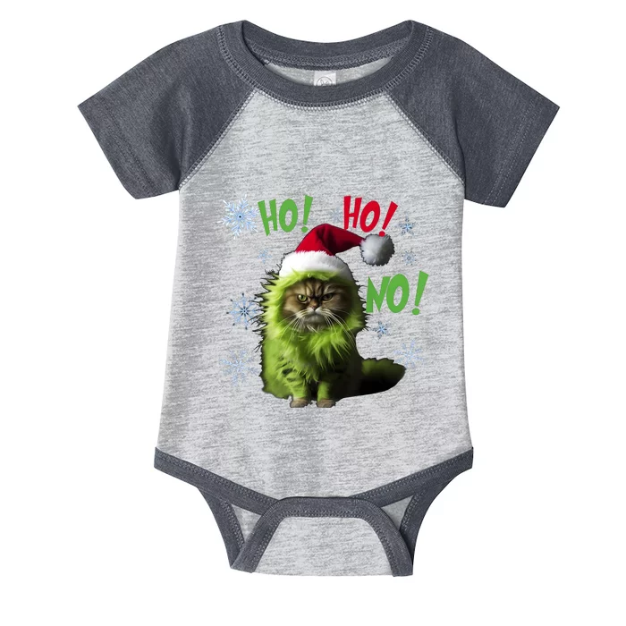 Ho Ho No Funny Bad Cat Christmas Infant Baby Jersey Bodysuit