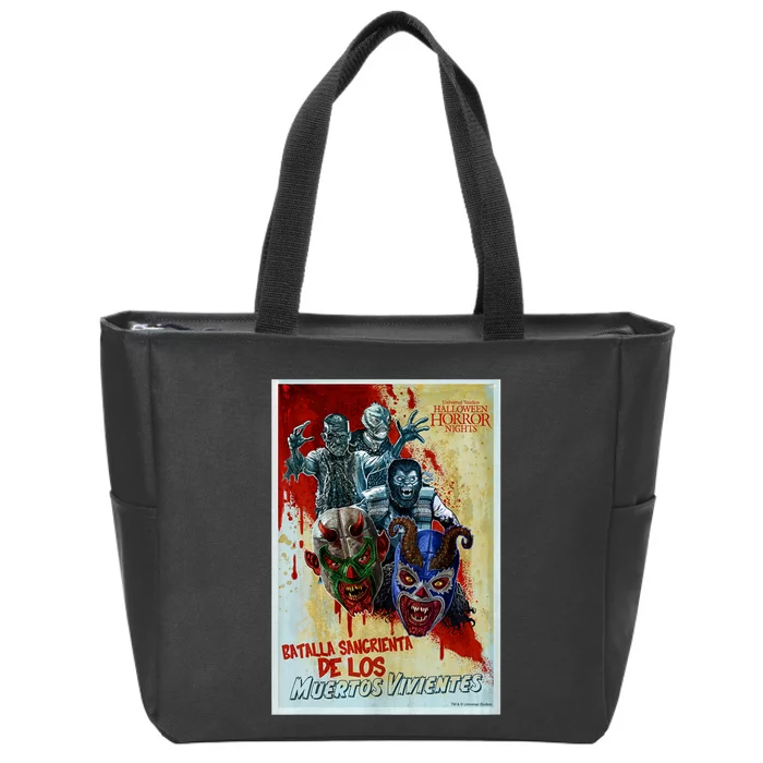 Halloween Horror Nights Luchadores Monstruosos Zip Tote Bag