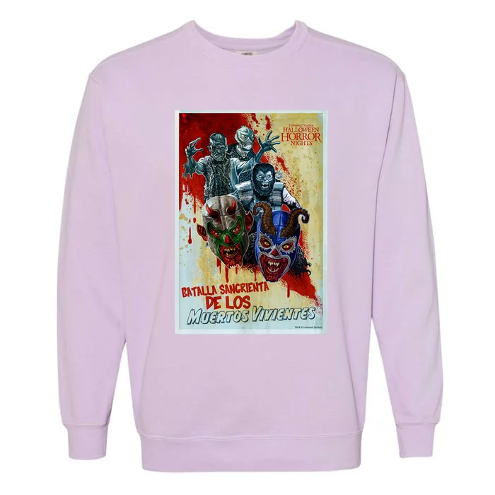 Halloween Horror Nights Luchadores Monstruosos Garment-Dyed Sweatshirt