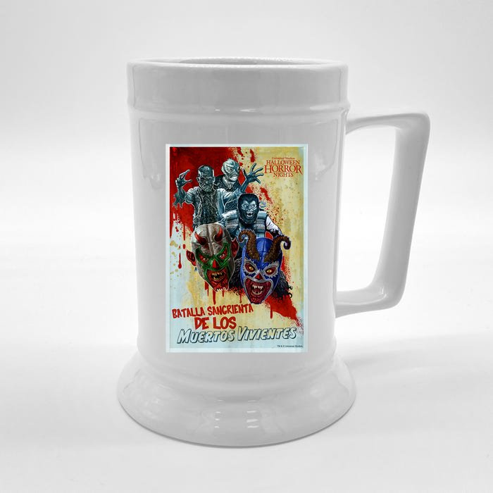 Halloween Horror Nights Luchadores Monstruosos Front & Back Beer Stein