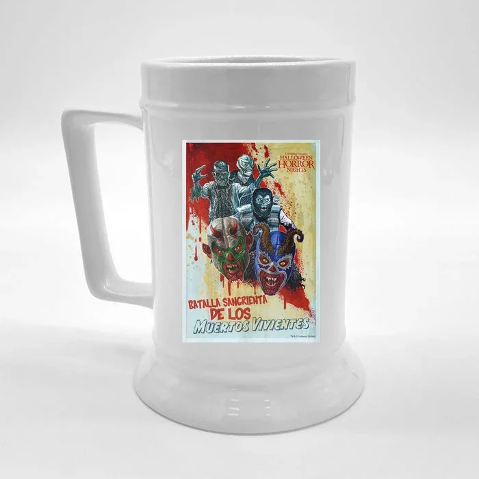 Halloween Horror Nights Luchadores Monstruosos Front & Back Beer Stein