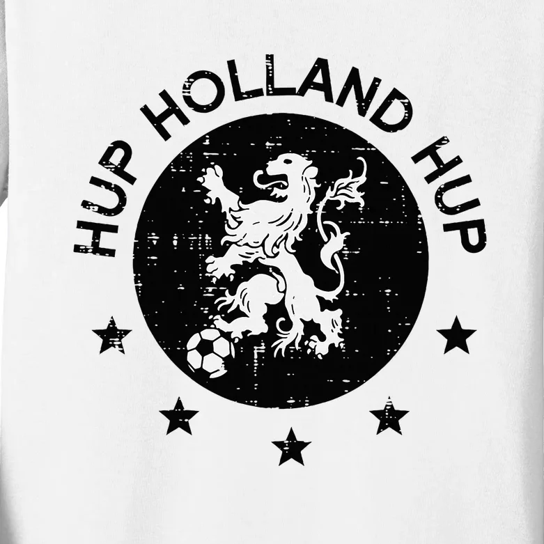 Hup Holland Netherlands Orange Soccer Kids Long Sleeve Shirt