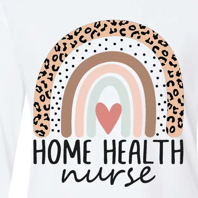 Home Health Nurse Home Care Nursing leopard rainbow Womens Cotton Relaxed Long Sleeve T-Shirt