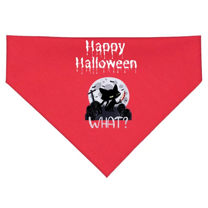 Happy Halloween Night With Black Cat USA-Made Doggie Bandana