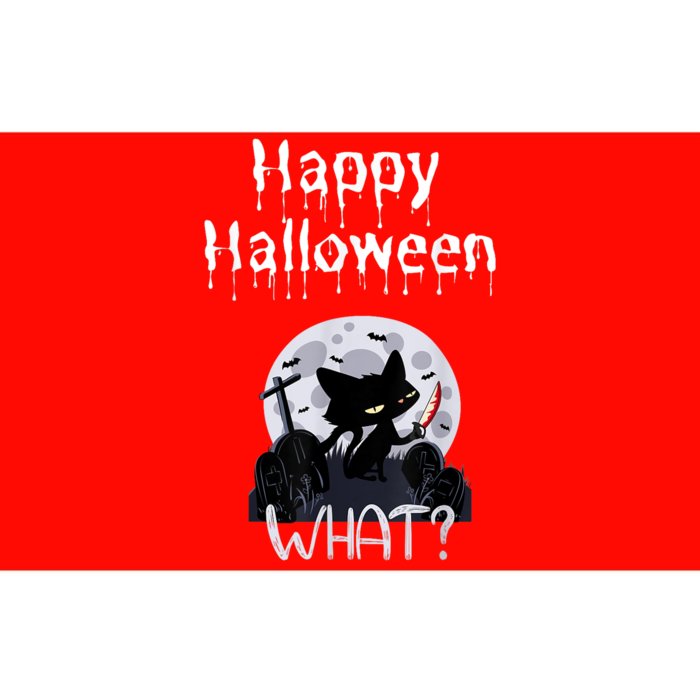 Happy Halloween Night With Black Cat Bumper Sticker