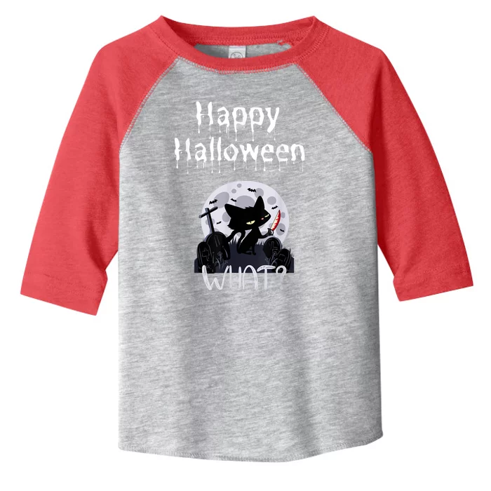 Happy Halloween Night With Black Cat Toddler Fine Jersey T-Shirt