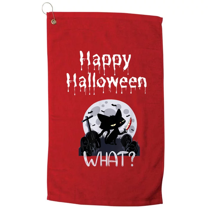 Happy Halloween Night With Black Cat Platinum Collection Golf Towel