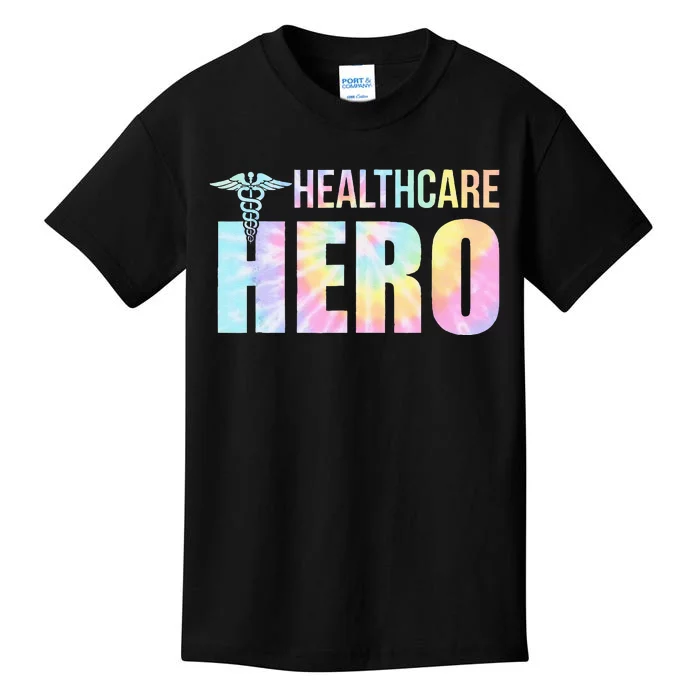 Healthcare Hero Nurse Doctor Frontline Essential Wor Tie Dye Kids T-Shirt