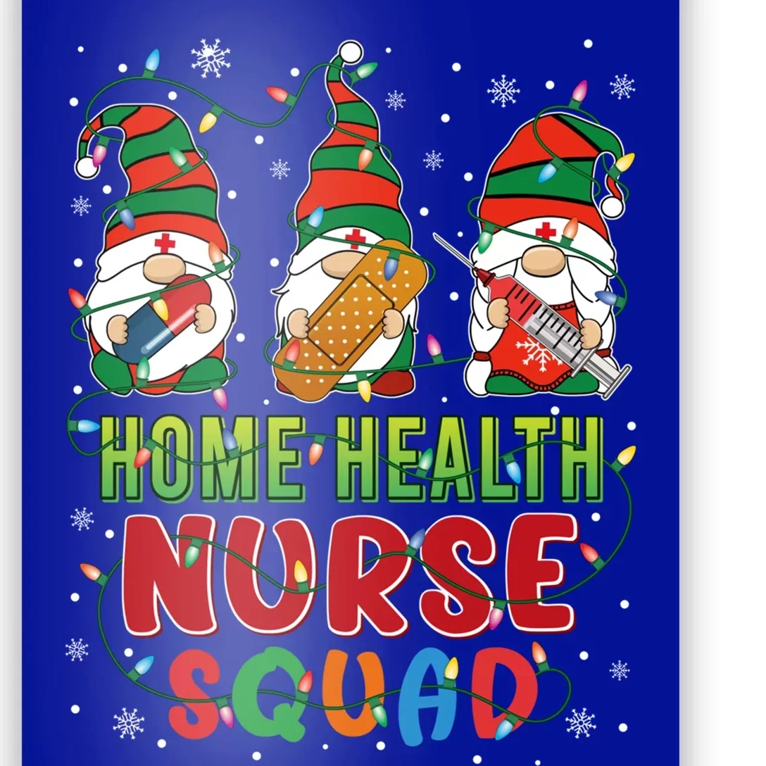 Home Health Nurse Squad Three Gnomes Christmas Gnome Nurse Gift Poster