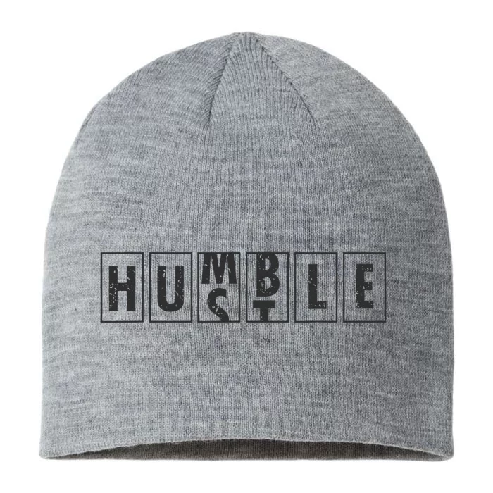 Humble Hustle Odometer Style Graphic Design 8 1/2in Sustainable Knit Beanie