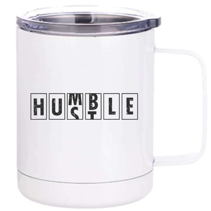 Humble Hustle Odometer Style Graphic Design Front & Back 12oz Stainless Steel Tumbler Cup