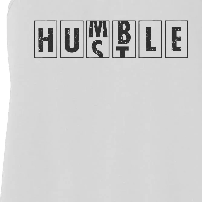 Humble Hustle Odometer Style Graphic Design Women's Racerback Tank