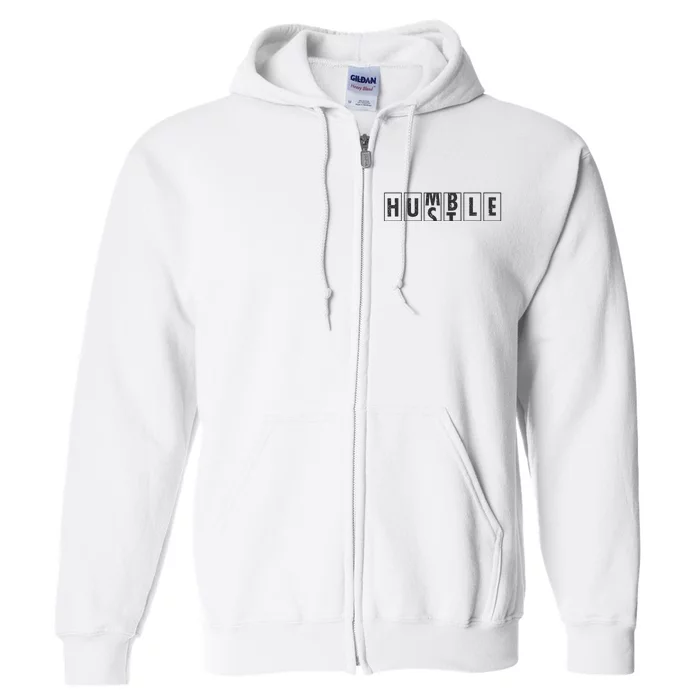 Humble Hustle Odometer Style Graphic Design Full Zip Hoodie