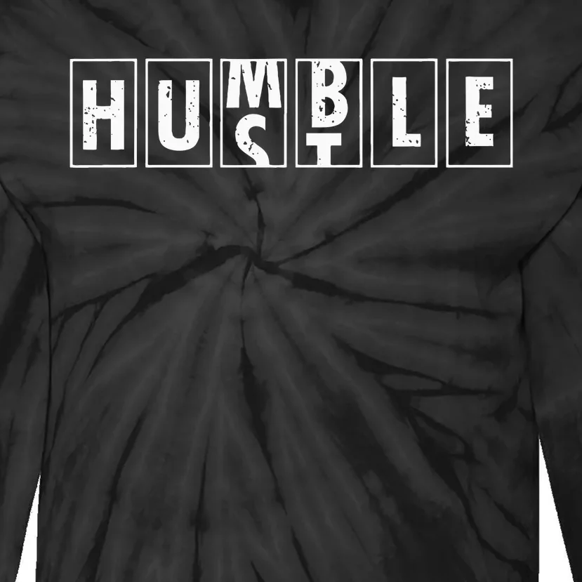 Humble Hustle Odometer Style Graphic Design Tie-Dye Long Sleeve Shirt