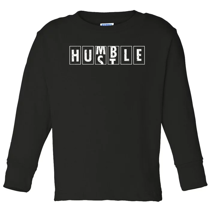 Humble Hustle Odometer Style Graphic Design Toddler Long Sleeve Shirt