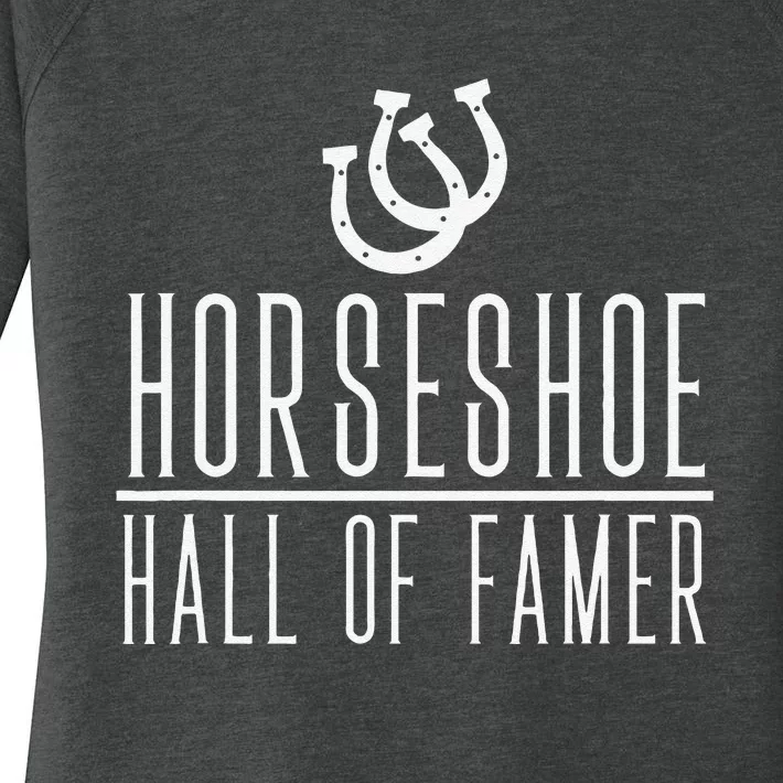 Horseshoe Hall Of Famer Funny Backyard Game Women's Perfect Tri Tunic Long Sleeve Shirt