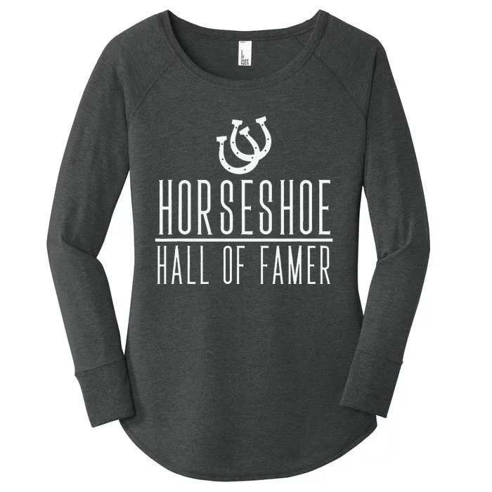 Horseshoe Hall Of Famer Funny Backyard Game Women's Perfect Tri Tunic Long Sleeve Shirt